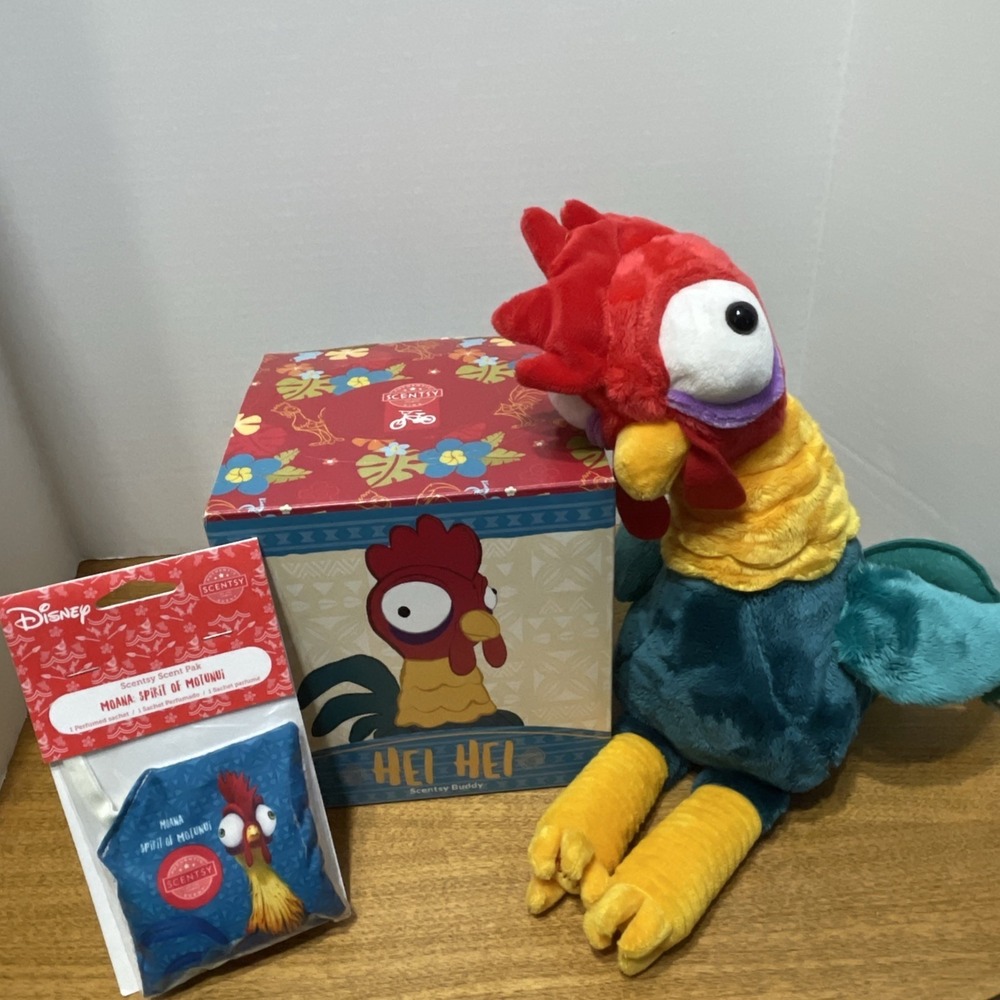 Scentsy Disney Moana Hei Hei Buddy Plush Rooster Chicken With Scent Pack NEW